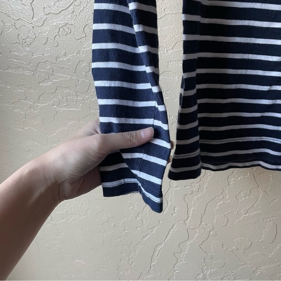 J. Crew Pier Stripe Navy Sweatshirt - Picture 8 of 8